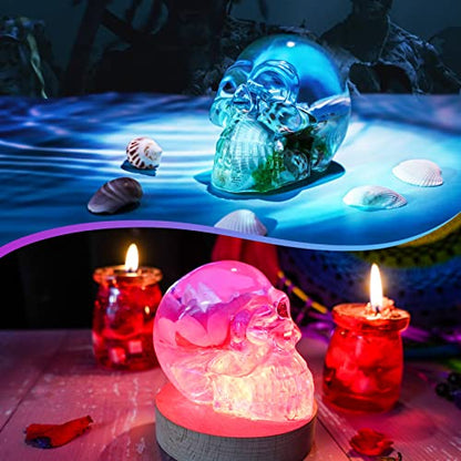 LET'S RESIN Resin Molds Silicone, 1 Pc Large Silicone Skull Epoxy Molds with 4 Pcs Small Skeleton Epoxy Resin Molds for Resin Casting Art Crafts,