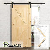 Homacer 5-in-1 Design Solid Natural Pine Wood Barn Door, 30in Wide 84in High, Unfinished and Unassembled, with Pre-drilled Holes for Easy Assemble, HOMACER