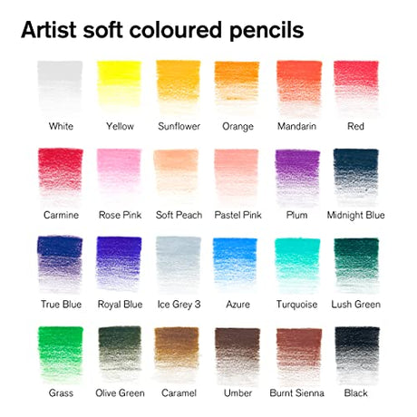 Winsor & Newton Studio Collection Artist Pencils, Color Pencils, Set of 24 Winsor & Newton