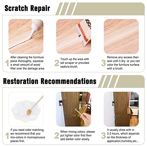 DAIXISM Wood Repair Kit Restore Any Wood Furniture, 20 Colors Resin Repair Compounds Cover Surface Scratch for Stains, Scratches, Floors, Tables, DAIXISM