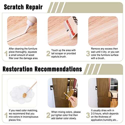 DAIXISM Wood Repair Kit Restore Any Wood Furniture, 20 Colors Resin Repair Compounds Cover Surface Scratch for Stains, Scratches, Floors, Tables, - WoodArtSupply