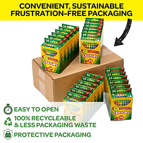 Crayola Crayons Bulk, 24 Crayon Packs with 24 Assorted Colors, School Supplies Crayola