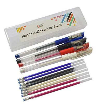 8 Pieces Heat Erasable Pens for Fabric with 52 Refills Fabric