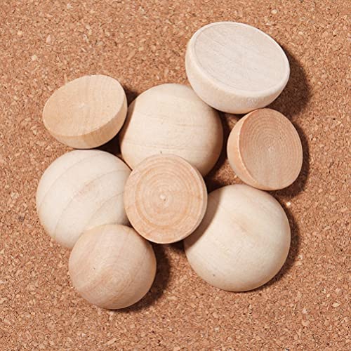 Operitacx 150pcs Half Round Wooden Ball Wood Mini Hemisphere Balls Unfinished Wood Beads Macrame Beads Mini Wood Split Wood Beads Wooden Jewelry Mini - WoodArtSupply