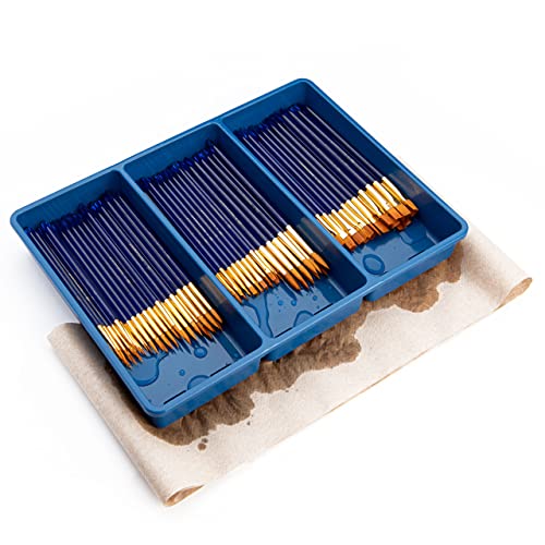 Royal Brush Gold Taklon Paint Brush Super Value Pack, Assorted Sizes, 120 Brushes Royal Brush