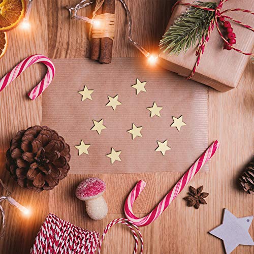 AUEAR, Wood Stars Pieces Cutout Shape Wood Stars Craft for Crafts Arts Sewing DIY Decorating (1 inch, 200 Pack) AUEAR