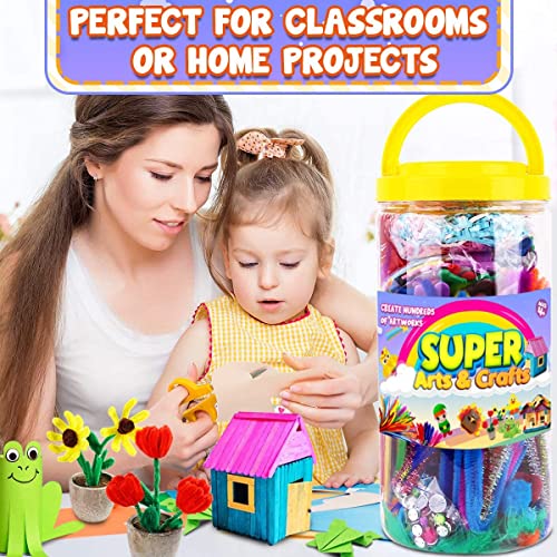 FUNZBO Arts and Crafts Supplies for Kids - Kids Craft Kit with Art Supplies  & Craft Supplies, Preschool Learning Activities, School Art Project, DIY