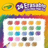 Crayola Erasable Colored Pencils, Kids At Home Activities, 24 Count, Assorted, Long Crayola