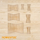 POWERTEC 71356 Clear Acrylic Butterfly Bowtie Router Template for Woodworking, Decorative Wood Router Jig Stencils Inlay Kit for Precise Cuts (7 in 1 POWERTEC