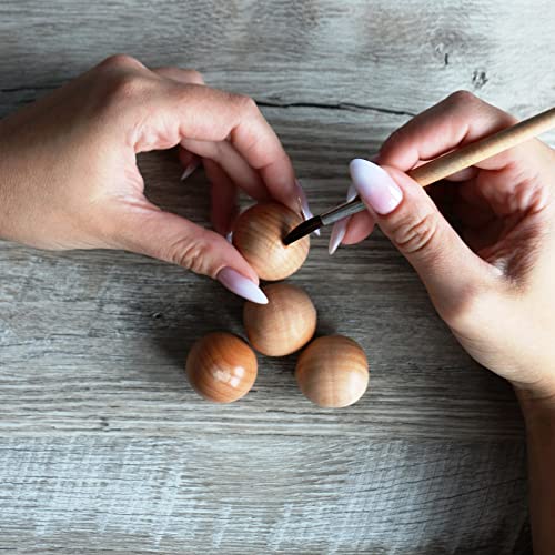 30mm Wood Beads, Bag of 10 Wood Balls for Crafts Unfinished, Wood Rounds for Crafts and DIY Projects AEVVV