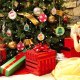 Hidreas 40 Pcs Unfinished Wood Ornaments DIY Round Wooden Ornaments Christmas Crafts Kit, Round Wood Christmas Ornaments for Crafts and Christmas Hidreas