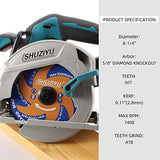 LSHUZIYU 8 1/4 Inch (210MM)-60T, Arbor 5/8"-Diamond, Smooth Cut Coating. Circular Saw Blade, Table Saw Blade, Miter Saw Blade, for Laminate, Veneer LSHUZIYU