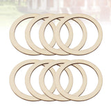 200pcs Flat Round Wood pnedant Unfinished Wood DIY Craft Decor Hollowed Wooden Slice Wood Wreath Ring Unfinished Wood Circles Floral Hoops Decor SUPVOX