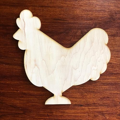 Unfinished Wooden Farm Animal Silhouette DIY Kit for Easy Painting for Wreath, Sign, Home Decor, Wall Art (Chicken) AVTRBoutique