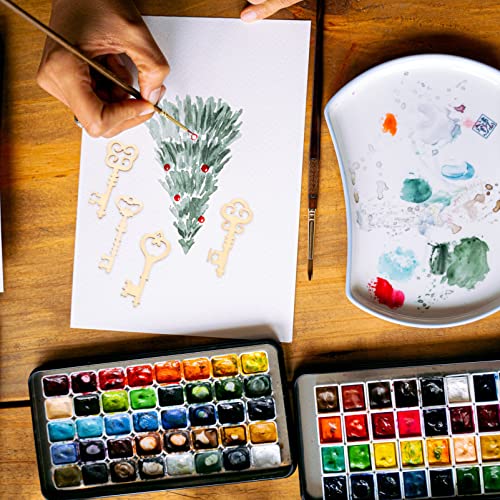 Amosfun 20 Pcs key keys for crafts wooden shapes wood santas slices blank log craft bookmarks embellishments replacement- Handmade Unfinished Wooden Amosfun