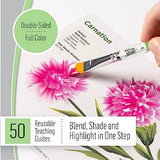 FolkArt Z' Floral One Stroke Kit, Including 10 Multi-Surface Paints, 5 Brushes, 50 Full-Color Teaching Guides, 1 Floating Medium, and a Wood Storage FolkArt