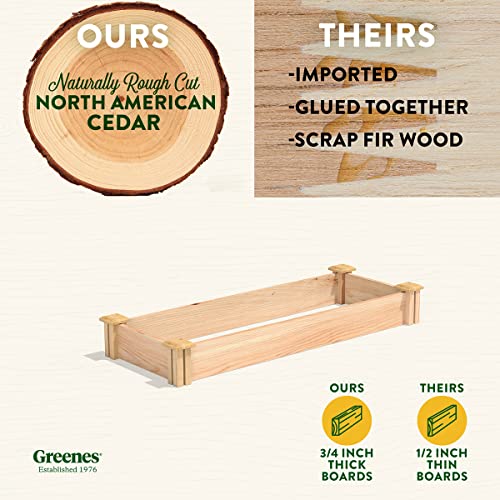 Greenes Fence Premium Cedar Raised Garden Bed, 16" x 48" x 5.5" - Made in USA with North American Cedar - WoodArtSupply