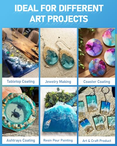 INCLY 64oz Crystal Clear Epoxy Resin Kit, Bubbles Free & No Yellowing Resin Supplies Coating Casting Resin for Jewelry Making, DIY Art Crafts, Table INCLY