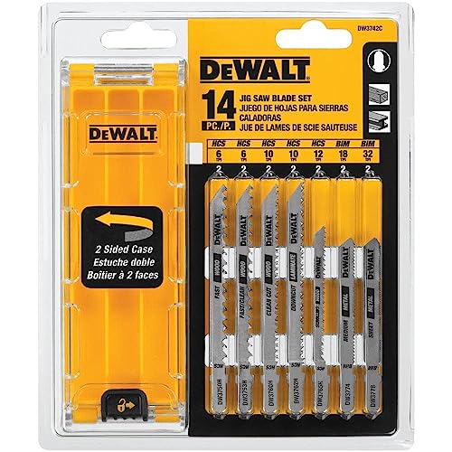 DEWALT Jigsaw Blades Set with Case, T-Shank, 14-Piece (DW3742C)