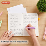 Shuttle Art Ballpoint Pens, 15 Pack Pastel Retractable Black Ink Ball Point Pens, Cute Pens 1.0mm Medium Point Quick Drying for Writing Journaling Shuttle Art