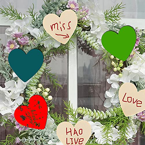 ccHuDE 50 Pcs Blank Unfinished Wooden Hearts Bulk Wood Slices Discs DIY Craft Cutout Pieces for Wedding Christmas Embellishments 2.0 inch ccHuDE