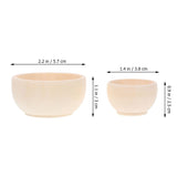 VILLCASE Unfinished Wood Bowl 2pcs Mini Wooden Bowl Unpainted Miniature Blank Bowls Natural Blank Bowl Crafts for Diy Painting Graffiti Drawing Art VILLCASE