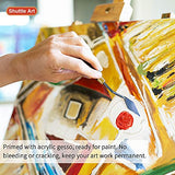 Shuttle Art Stretched Canvas, 15 Multi Pack, 4x4, 5 x 7, 8 x 10, 9x12, 11 x 14 Inches (3 of Each), 100% Cotton, Primed White Painting Canvas, Art Shuttle Art