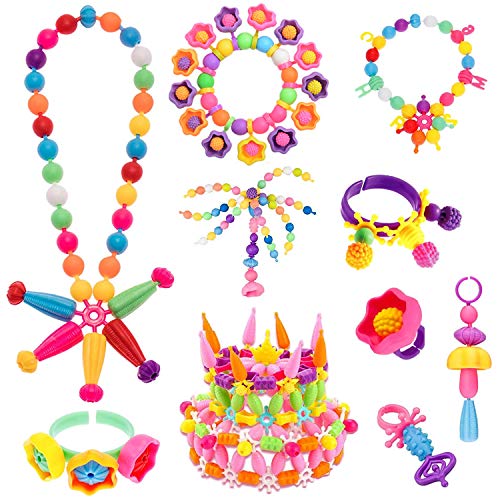 Atoymut Pop Beads, Snap Beads for Kids Crafts DIY Jewelry Making Kit to Bracelets Necklace Hairband and Rings Toy for Age 3 4 5 6 7 8 Year Old Girls Atoymut
