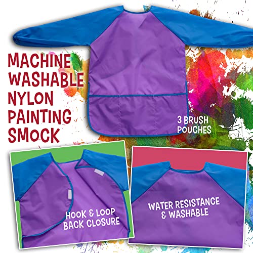 U.S. Art Supply 29-Piece Children's Acrylic Paint Artist Set with 12 Paint Colors, 7 Brushes, 12" Easel, 4 Canvas Panels, 3 Painting Palettes, Color US Art Supply