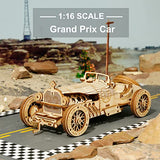3D Wooden Mechanical Car Model Puzzle by ROKR - DIY Self-Assembly Vehicle Kit for All Ages ROKR