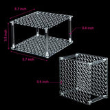 96 Hole Pencil Brush Holder Acrylic Pen Holder Desk Stand Organizer for Pencils Paint Brushes Markers Display and Home Storage (2 Pieces) Outus