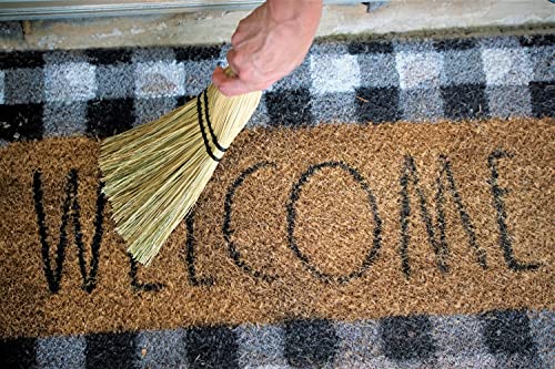 Rubbermaid Commercial 12 Inch Corn Whisk Broom, Yellow, Flagged Natural Bristles for Multi-Surface Sweeping, Remove Dirt and Debris from Porches, Rubbermaid Commercial Products