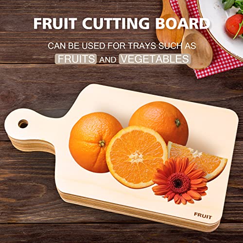 Oomcu 12PCS Wooden Mini Cutting Board with Handle,Rectangle Unfinished Wood Craft Paddle Serving Tray Chopping Board Cutout for DIY Thanksgiving Oomcu