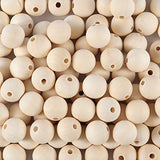 ZOENHOU 400 PCS 25mm Wooden Beads, Natural Round Solid Wood Beads for Crafts Making DIY Handmade Jewelry Bracelet Garland Hair Home Decoration ZOENHOU