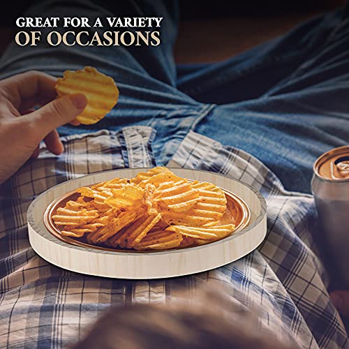 Wooden Round Trays for Serving - Five Piece Nested Breakfast Tray - Wood Crafts Trays for Organizing | Bathroom Tray - Food Trays for Party Buffet Hammont