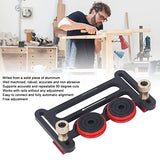 Precision Stock Guides for Table Saw, Dual Universal Featherboards with Sliding Blocks, Woodworking Double Wheel Bearing Stock Roller for Table Saw, Focket