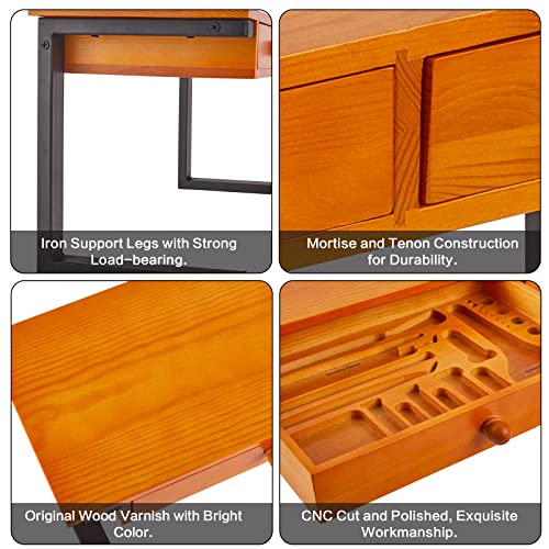 Duryeo Tabletop Solid Wood Stacker with Storage Drawers, Organizer Stand to Keep Cricut Craft Cutting Machines, Accessories and Other Supplies Duryeo