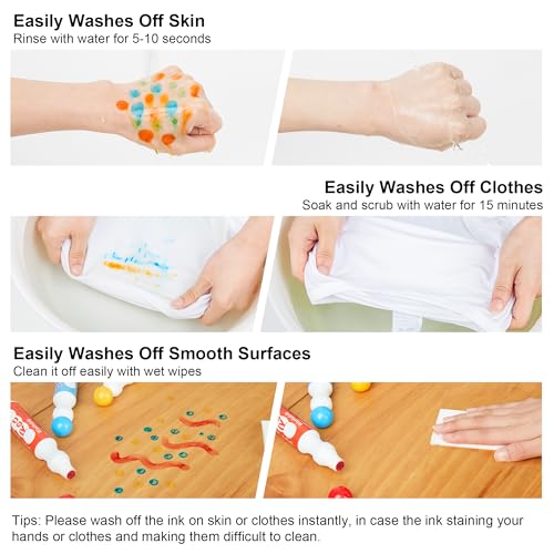 Shuttle Art Dot Markers, 14 Colors Bingo Daubers with 135 Patterns, 5 Activity Books, Educational Set with Art Activities,Non-Toxic Washable Coloring Shuttle Art