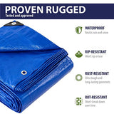 Rugged Rhino All Weather 100% Waterproof Heavy Duty Tarp, 2 Pack, 5 Mil UV Temperature Resistant Tarps, High Durability Multipurpose Cover, for Home Rugged Rhino