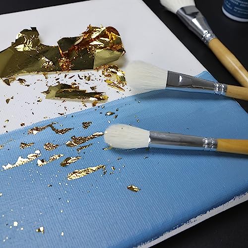 GACDR Gilding Brush Set, 7 Pieces Versatile Goat Hair Blending Mop Brushes for Acrylic Painting Wartercolor Foil Gold Leaf Flakes Sheets GACDR