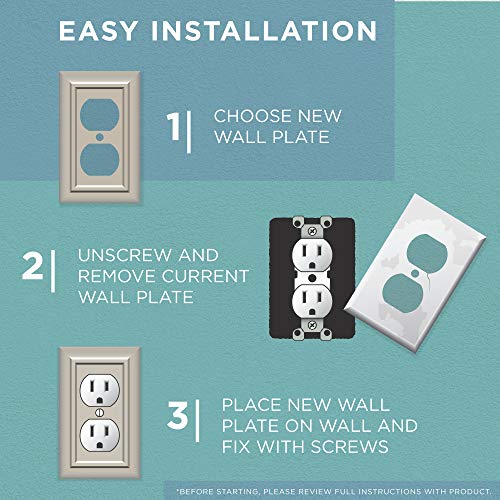 Franklin Brass Diamond Plate Wall Plate, Polished Chrome Single Casual Switch Cover, 1-Pack, 135858 Franklin Brass
