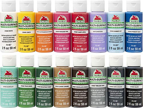Apple Barrel Multi-Surface Paint Set (2-Ounce), Colors, 32 Fl Oz, 16 Piece Apple Barrel