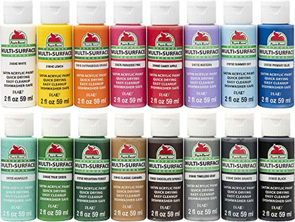 Apple Barrel Multi-Surface Paint Set (2-Ounce), Colors, 32 Fl Oz, 16 Piece