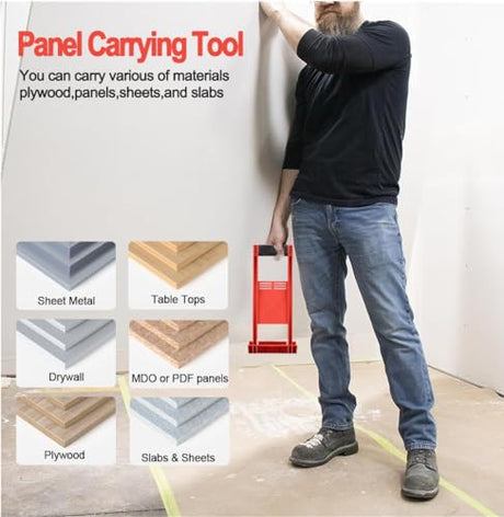 LABOFiC Drywall Carrier Handle 2 Pack, Panel Carrier, Plywood Lifting Tool, Drywall Carrying Tool, Lift and Carry Panel Mover, Great for Plywood, LABOFiC