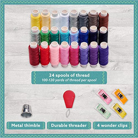 ARTIKA Sewing Kit for Adults and Beginners - Needle and Thread Kit with Sewing Accessories and Portable Case for Travel, Family with Scissors, ARTIKA