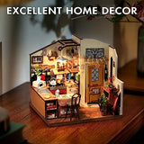 ROBOTIME Miniature House Kit DIY Miniature Dollhouse with Furniture Tiny Room Kit with LED Light Hobby Gift for Kids & Adults (Cozy Kitchen) ROBOTIME