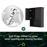 OONNEE Black Wall Mounted Bathroom Cabinet with Adjustable Shelves & Soft-Close Doors OONNEE