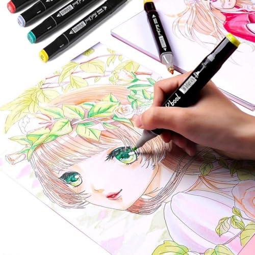  80 Colors Alcohol Markers Dual Tips Permanent Art Markers Pen  for Kids & Adult, Alcohol-Based Highlighter Pen Sketch Markers for  Painting, Coloring, Sketching and Drawing…