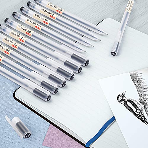 Shuttle Art School & Work Supplies Bundle, 15 Colors 0.5mm+ 15 Black 0.38mm Japanese Style Pens for Writing Journaling Taking Notes School Office Shuttle Art