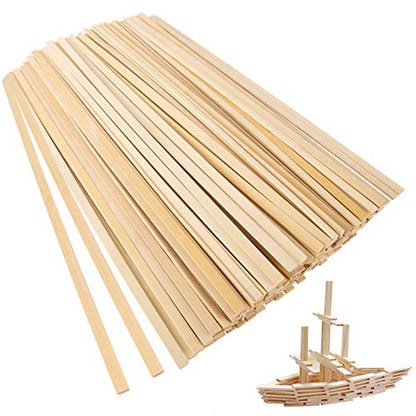 150 Pieces Natural Bamboo Sticks for Crafts- Extra Long 15.7 Inch Wooden Crafts Sticks Stakes for Crafting Arts Projects
